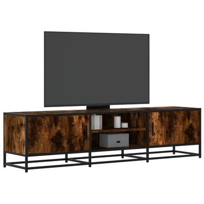 vidaXL TV skrinka dymový dub 160x35x41 cm kompozitné drevo a kov