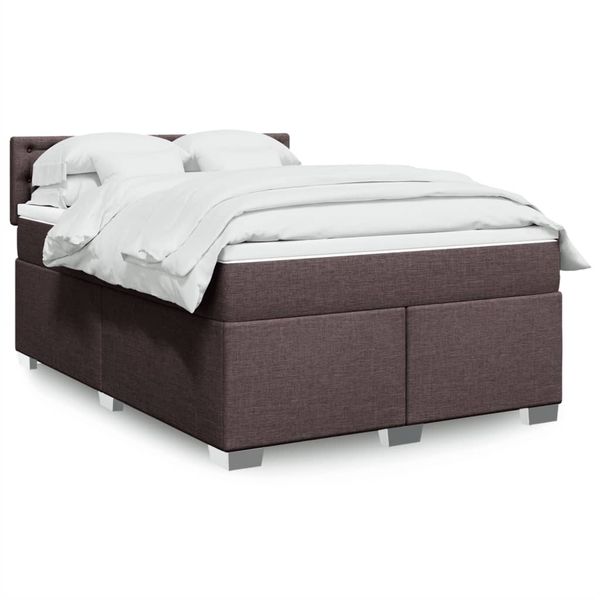 vidaXL Boxspring posteľ s matracom tmavohnedá 140x200 cm látka