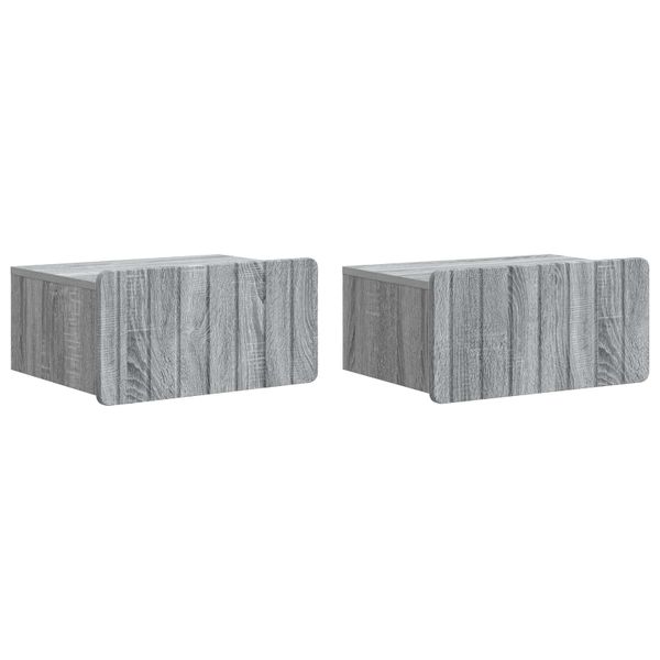 vidaXL Nástenná nočná skrinka 2 pcs Sivá sonoma 49 x 34,5 x 24 cm