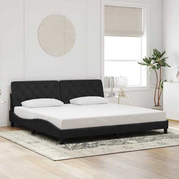 vidaXL Rám postele bez matraca čierny 200x200 cm zamat