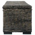 vidaXL Úložný box 120 cm čierny kubu ratan a masívne mangovníkové drevo