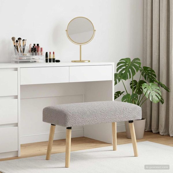 vidaXL lavička Jednofarebný Svetlosivá 80 x 40 x 46 cm Bouclé