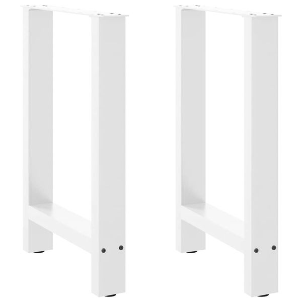 vidaXL Nohy k jedálenskému stolu, biele, 2 ks, 60 x (72-73) cm, oceľové