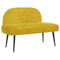 vidaXL čalúnená lavica so spätným opierkom Žltá 110 x 60 x 76 cm Zamat