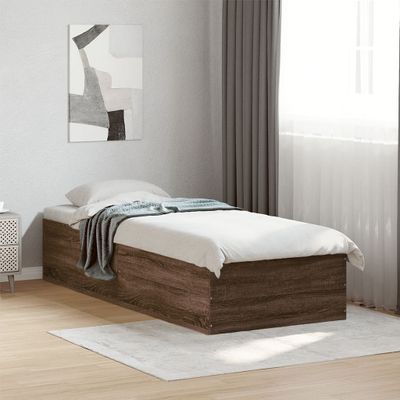 vidaXL Posteľný rám hnedý dub 90x190 cm kompozitné drevo