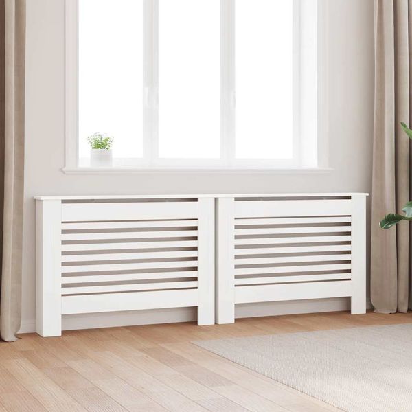 vidaXL Kryty na radiátor 2 ks biele 112x19x81,5 cm MDF