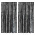 vidaXL Sametové závesy 2 ks Sivá 140 x 140 cm Zamat