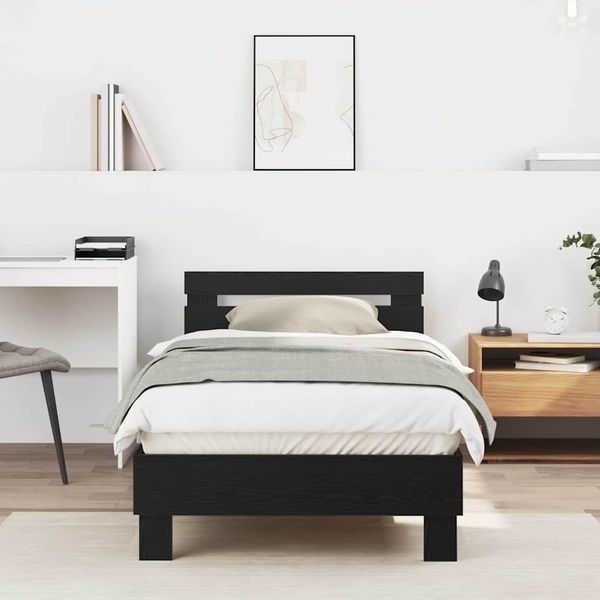 vidaXL Rám postele Čierny dub 193 x 95 x 88 cm Kompozitné drevo