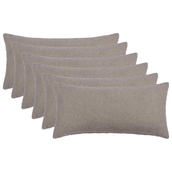 vidaXL Poťah na podložku 6 pcs HEERLEN Svetlosivá 40 x 80 cm Bouclé