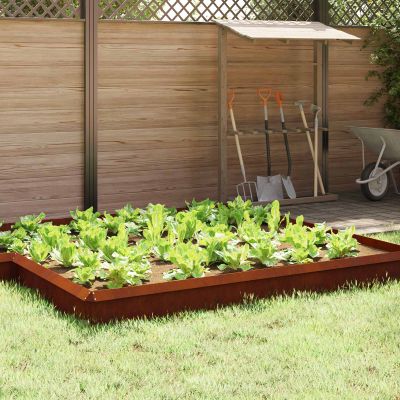 vidaXL Slimáková ohrada 4 ks 100 x 3,5 x 25 cm Hrdzavý