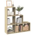vidaXL Knižnica 3-poschodová dub sonoma 99x29x99 cm kompozitné drevo