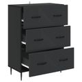 vidaXL Zásuvkový kabinet Čierna 66 x 34,5 x 89,5 cm Kompozitné drevo