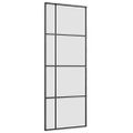 vidaXL Posuvné dvere s kovaním čierne 76x205 cm ESG sklo
