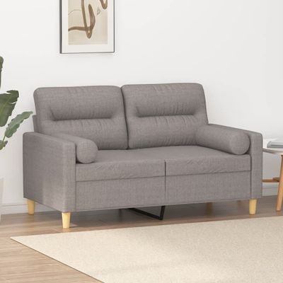 vidaXL 2-miestna pohovka s vankúšmi sivohnedá 120 cm látka