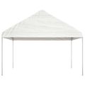 vidaXL Altánok so strechou, biely 4,08x2,23x3,22 m, polyetylén