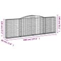 vidaXL Oblúkové gabionové koše 8 ks 400x30x120/140 cm pozink. železo