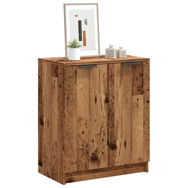 vidaXL Botník staré drevo 59x35x70 cm kompozitné drevo