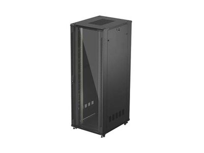 19'' Voľne stojaca racková skriňa 47u/800x1000 (flat pack) s presklenými dverami čierna lanberg