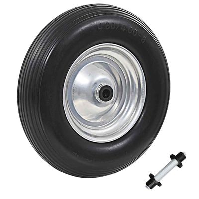 vidaXL Koleso na fúrik s nápravou tvrdé PU 4.00-8 390 mm