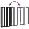 vidaXL Brána pre psa skladacia 3 panely čierna 150 cm topoľové drevo