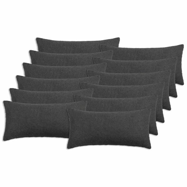 vidaXL Poťah na podložku 12 pcs HEERLEN Tmavosivá 40 x 80 cm Bouclé