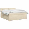 vidaXL Posteľ boxspring s matracom Krémová 140 x 190 cm Látka