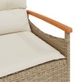 vidaXL Záhradná lavička s podložkami 116x62,5x74 cm béžová polyratan