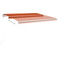 vidaXL Automaticky zaťahovacia markíza 400x350 cm oranžová a hnedá
