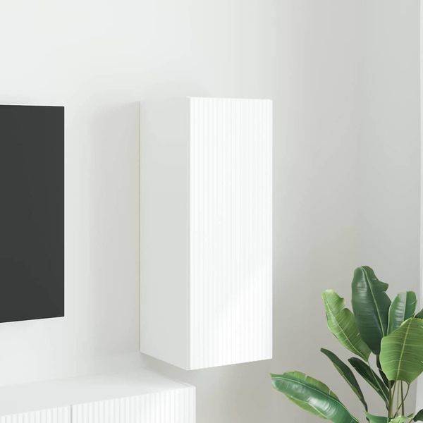 vidaXL TV nástenná skriňa Biela 30 x 31 x 80 cm Kompozitné drevo