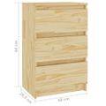 vidaXL Nočný stolík 40x29,5x64 cm, borovicový masív