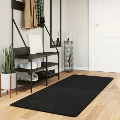 vidaXL Koberec HUARTE s krátkym vlakom umývateľný čierny 80x200 cm