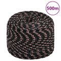 vidaXL Lodné lano čierne 10 mm 500 m polypropylén