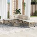 vidaXL 3-dielna rohová záhr. sedacia sada s vankúšmi béžová polyratan