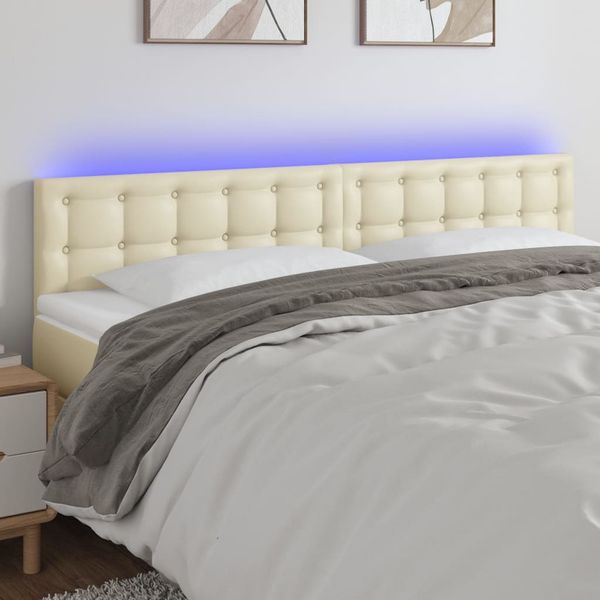 vidaXL Čelo postele krémové 180x5x78/88 cm umelá koža