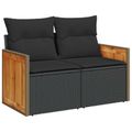 vidaXL Sada pohoviek 6 ks Čierna Poly ratan a oceľ