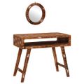 vidaXL Toaletný stolík Hnedá 90 x 76 x 45 cm Masívne obnovené drevo