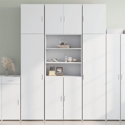 vidaXL Vysoká skrinka biela 80x42,5x249 cm kompozitné drevo