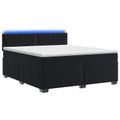 vidaXL Posteľ s boxspringom a matracom a LED Čierna 140 x 200 cm Zamat