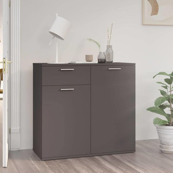 vidaXL Komoda, sivá 80x36x75 cm, kompozitné drevo