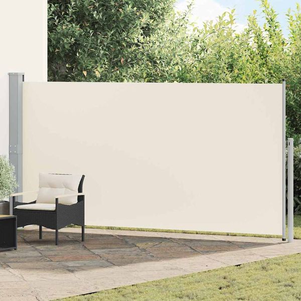 vidaXL Zaťahovacia bočná markíza krémová 160x500 cm