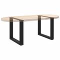vidaXL Nohy konferenčného stolíka v tvare U, 2 ks, čierne, 50 x (42-43) cm, oceľové