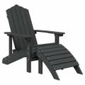 vidaXL Záhradná stolička Adirondack s podnožkou stolíkom HDPE antracit