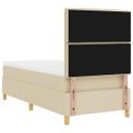 vidaXL Posteľ s pružinovým rámom s matracmi Krémová 100 x 200 cm látka