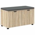 vidaXL Predsieňová lavica s vankúšom Sonoma dub 80 x 38 x 46 cm