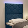 vidaXL LED hlavová doska Modrá 80 cm látka