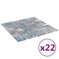 vidaXL Mozaiková dlažba 22 ks 30 x 30 cm Sivá a modrá Sklo