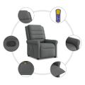 vidaXL Masážne kreslo s polohovacím mechanizmom, tmavosivá látka