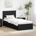 vidaXL Rám postele so zásuvkou Čierna 90 x 200 cm Inžinierske drevo