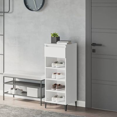 vidaXL Regál na topánky biely 40x36x105 cm spracované drevo