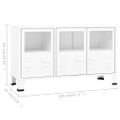 vidaXL Komoda v priemyselnom štýle biela 105x35x62 cm oceľ a sklo